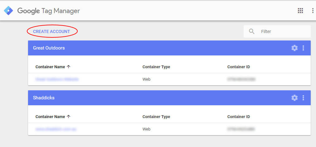 Create a New Google Tag Manager Account