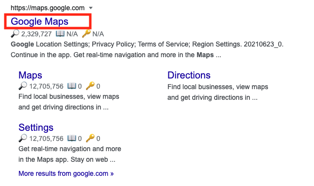 Google Search Result - SEO for Lawyers