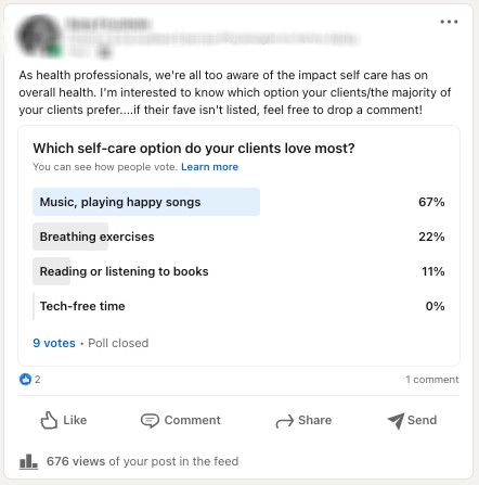 Polls get high views and average interaction - LinkedIn Content Marketing