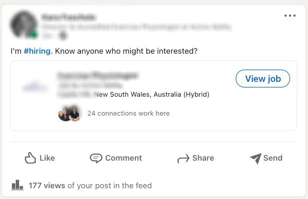 Personalised post without photo or personalised caption views